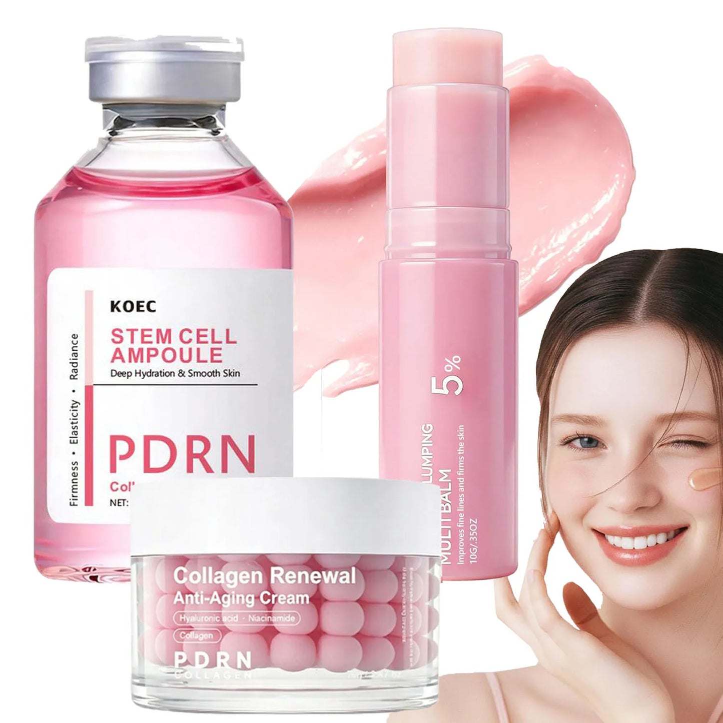 PDRN Pink Collagen Multi Balm Stick NAD+Serum+Moisturizer Face cream Skin Booster Collagen Wrinkle Face Body Hydrating Firming