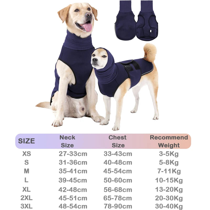 Premium Hot Sale Dog Anxiety Calming Jacket Thunder Calming Shirt Post-Neuter Recovery Vest Multi-Function Headgear For Small Medium Dog