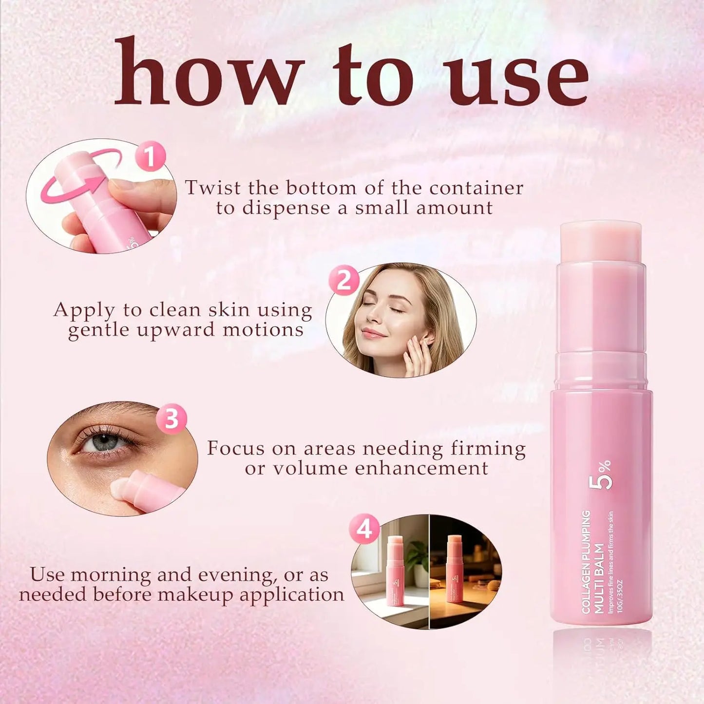 PDRN Pink Collagen Multi Balm Stick NAD+Serum+Moisturizer Face cream Skin Booster Collagen Wrinkle Face Body Hydrating Firming